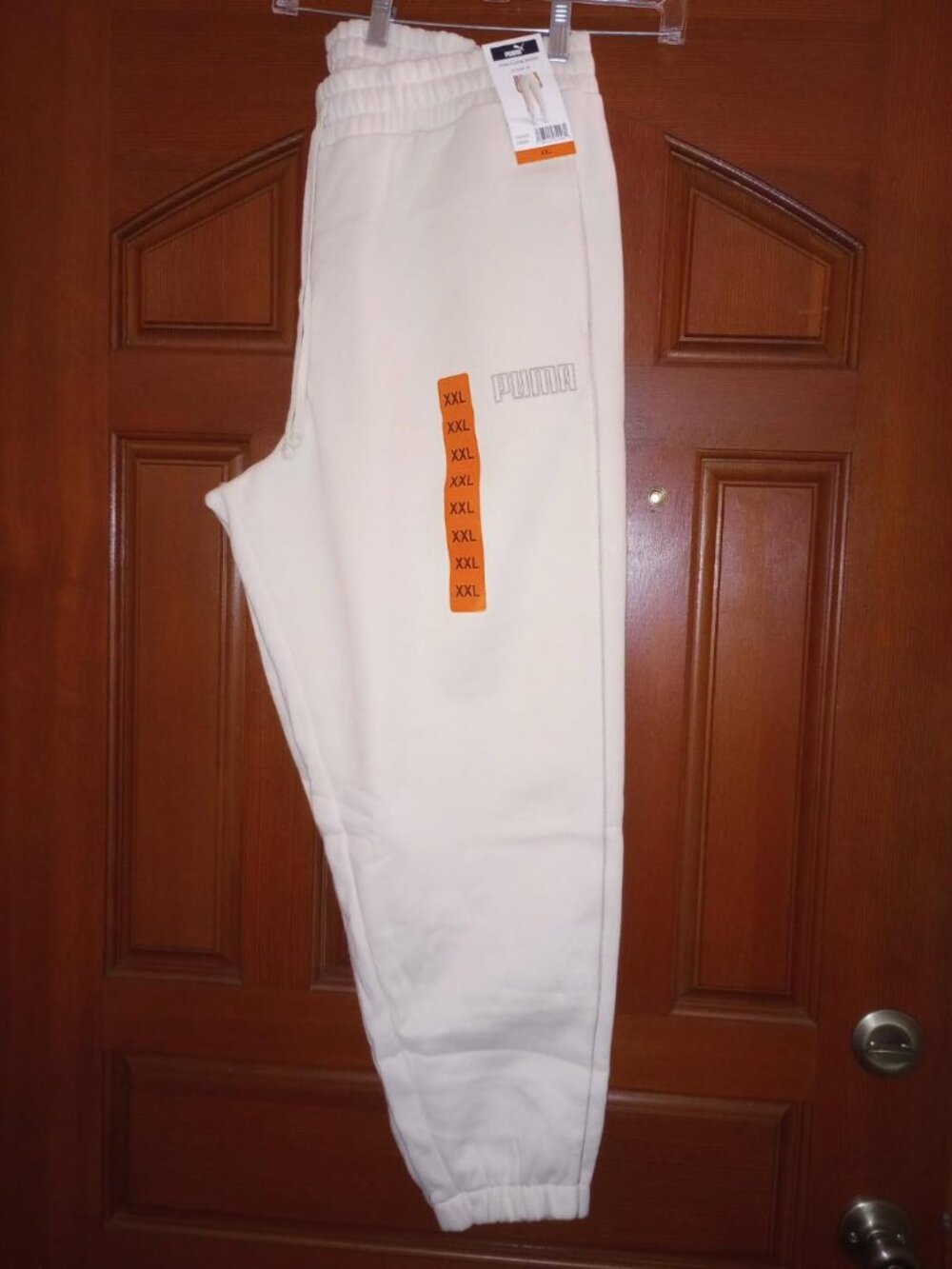 Puma Women's Plus Size XXL Cream Fleece Puma Jogger Sweatpants NWT - Picture 2 of 4